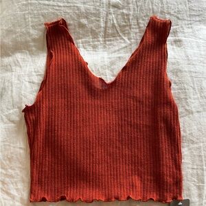 Cute Stretchy Reddish Brown Tank Top